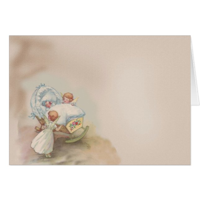 Cartão Anjos do bebê (Frente Horizontal)