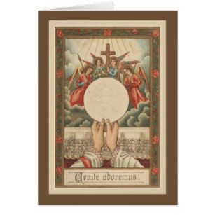 Cartão Anjos Eucaristas do Padre Católico Tradicional