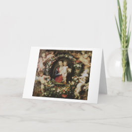 Cartão Anjos Madonna e belas artes de Rubens da criança