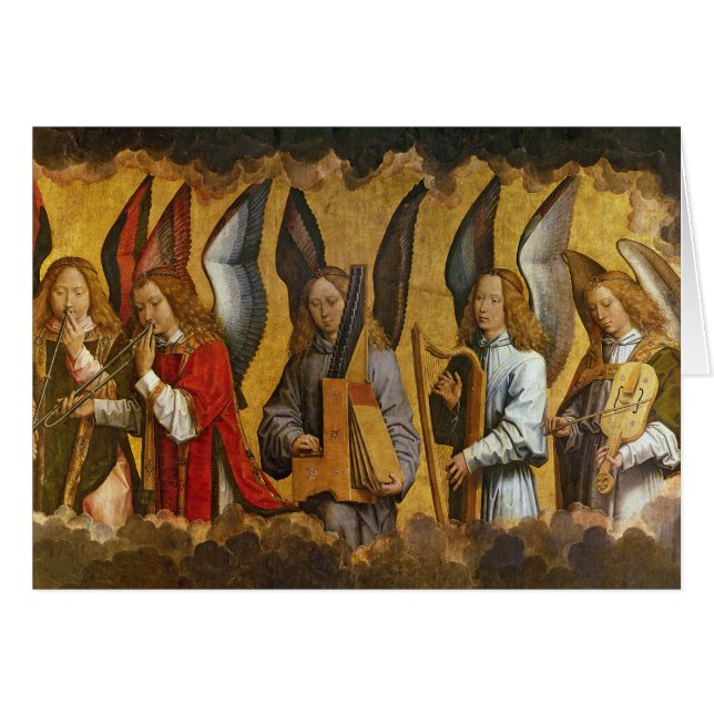 Cartão Anjos que jogam instrumentos musicais (Frente Horizontal)