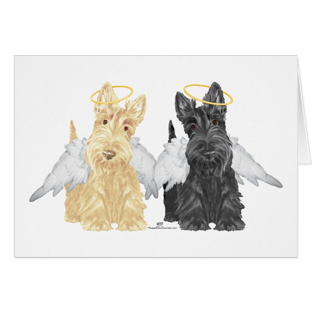 Cartão Anjos Scottish Terrier (Frente Horizontal)
