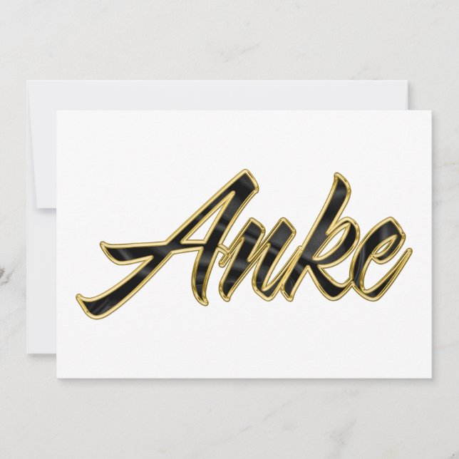 Cartão Anke black gold Lettering Karte (Frente)