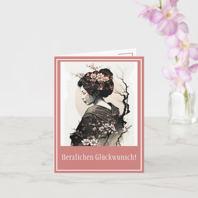 Cartão Anmutige japanische Geisha -  (Orquídea)
