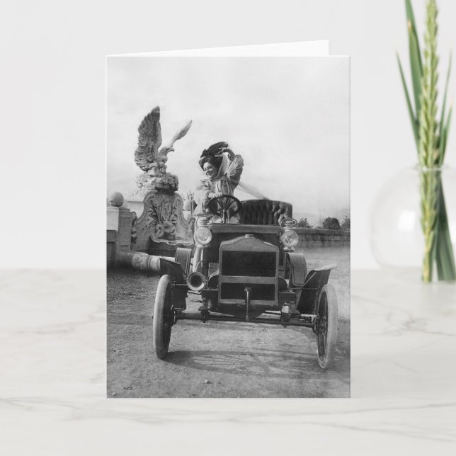 Cartão Anna Held W/ Her Maxwell-Runabout Circa 1905-1910 (Frente)