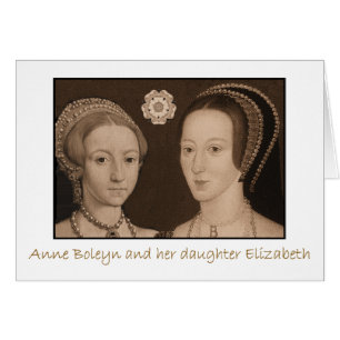Cartão Anne Bolena e a sua filha Elizabeth