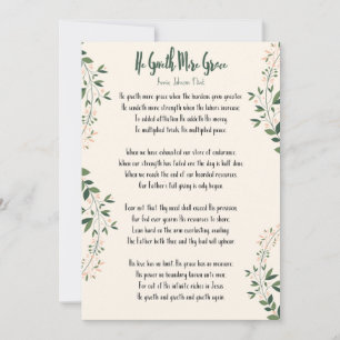 Cartão Annie Johnson Flint - 'Ele dá mais graça'