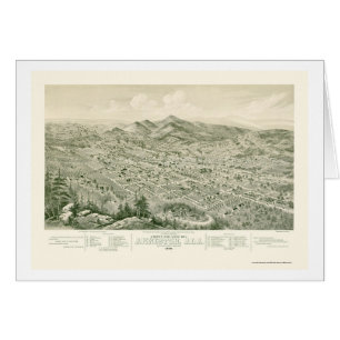 Cartão Anniston, mapa panorâmico do AL - 1888