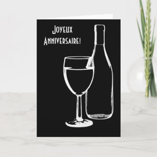 Cartão anniversaire do joyeux/francês feliz aniversario