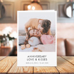 Cartão Anniversário Moderno | Photo Love Kisses Na moda<br><div class="desc">Cartão de aniversário simples, na moda personalizado com tipografia moderna minimalista e uma simples borda branca. A foto e o texto podem ser facilmente personalizados para um design tão único quanto o seu amado! A imagem mostrada é apenas para fins de ilustração para ser substituída pela sua própria foto. A...</div>