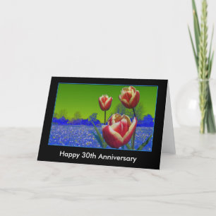 Cartão Anniversary, birthday, tulips,add text