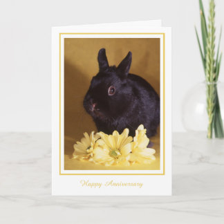 Cartão Anniversary - Bunny and Daisies Greeting Card