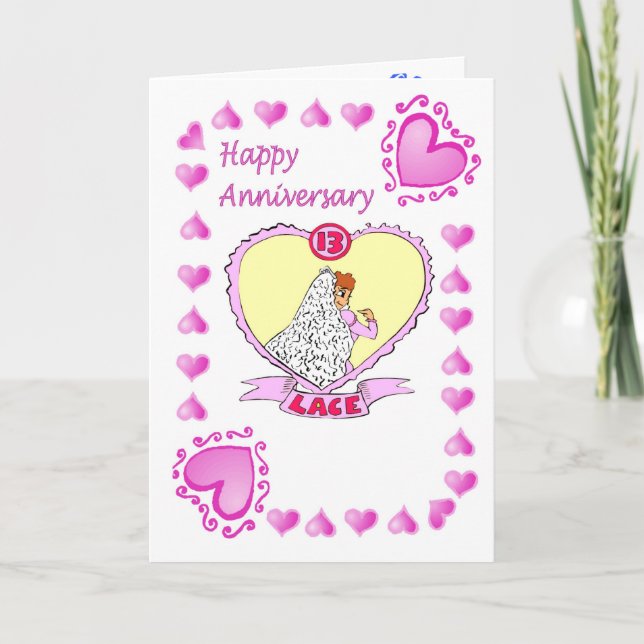 Cartão Anniversary card - 13th lace (Frente)