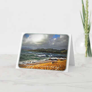 Cartão Anniversary Card - Beach Photograph (blank inside)
