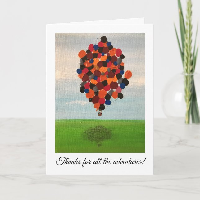 Cartão Anniversary Card - Thanks for the adventures! (Frente)