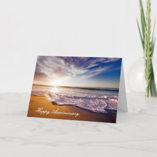 Cartão Anniversary card with Beautiful Beach Shoreline