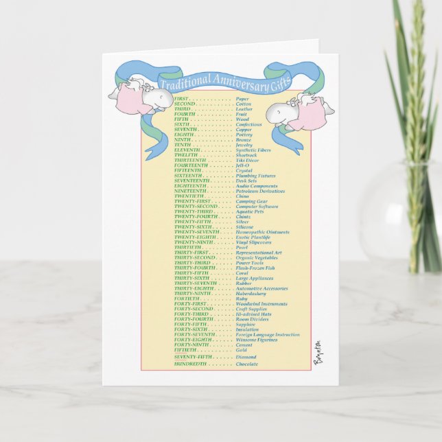 Cartão ANNIVERSARY GIFTS Boynton (Frente)