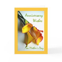 Anniversary on Mother's Day, Calla Lilies