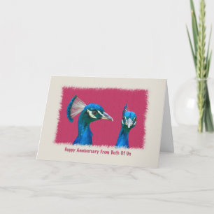 Cartão Anniversary, Pair of Peacocks Card