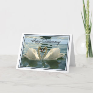 Cartão Anniversary Swans