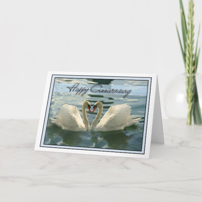 Cartão Anniversary Swans (Frente)
