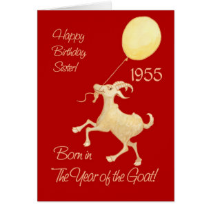 Cartão Ano Chinês do Aniversário da Irmã 1955