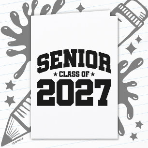 Cartão Ano de Graduação Orgulho Escolar Turma de 2027