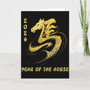 Cartão Ano do Cavalo 2026 Feliz Ano Novo Lunar Chinês