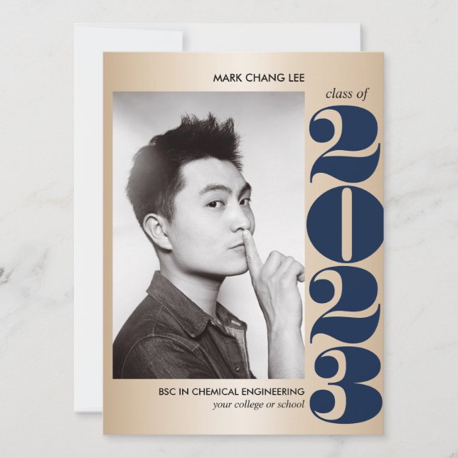 CARTÃO ANO DOURADO | FOTOGRAFIA DE GRADUAÇÃO DA FACULDADE (Frente)