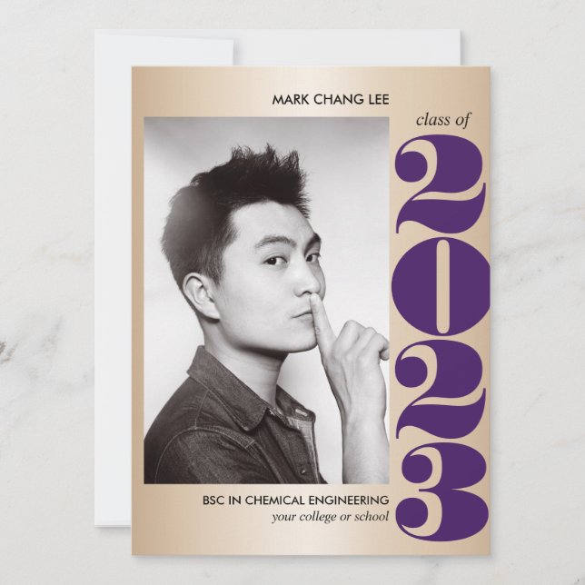 CARTÃO ANO DOURADO | GRADUAÇÃO DE FOTOS DO COLÉGIO DE PUR (Frente)