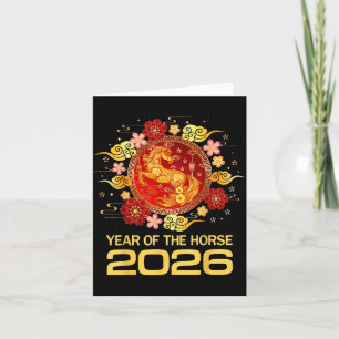 Cartão Ano Novo Chinês 2026 Ano do Cavalo