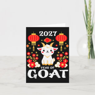 Cartão Ano Novo Chinês 2027 Ano do Carneiro 2027 Ano Novo