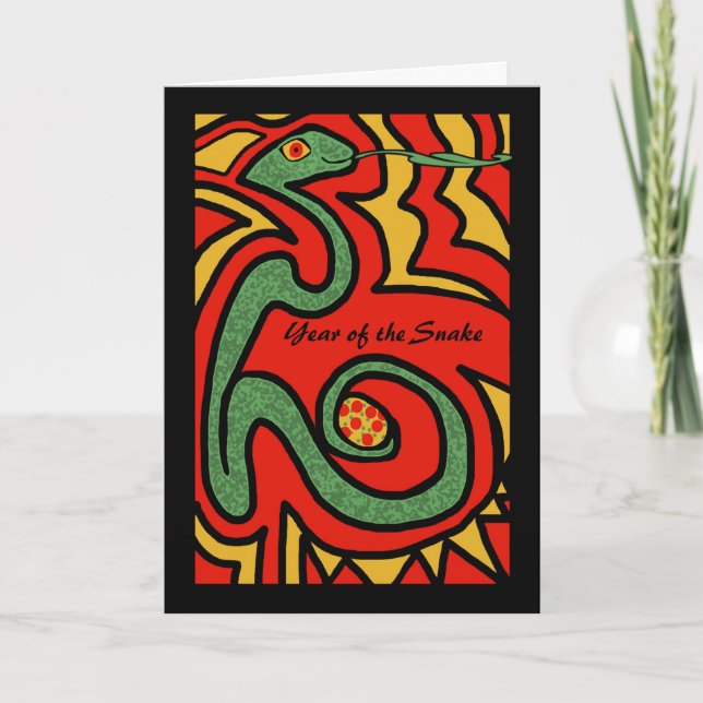 Cartão Ano Novo Chinês do Ovo de Cobra da Esperança (Frente)