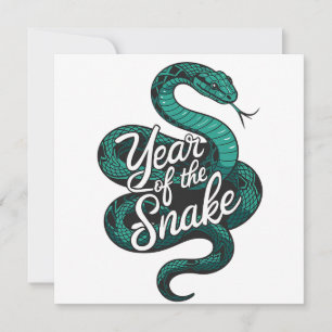 Cartão Ano Novo Chinês Personalizado da Serpente Verde Ág