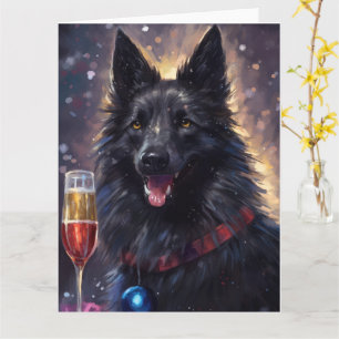 Cartão Ano Novo do Cão de Pastor Belga