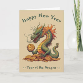 Cartão Ano Novo do Dragão Chinês