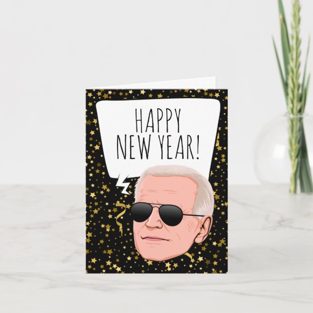 Cartão Ano Novo Engraçado Biden (Frente)