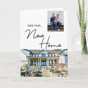 Cartão Ano Novo Nova Casa Família Foto Personalizada e Ca