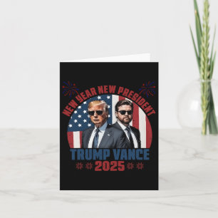 Cartão Ano Novo Novo Presidente Trump Vance Presidente Fe