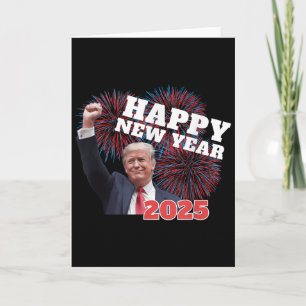 Cartão Ano Novo Patriótico Trump 2025 Papai Está em Casa 