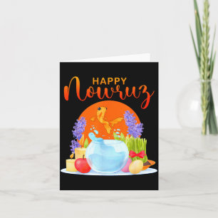 Cartão Ano Novo Persa Feliz Nowruz Peixe Dourado Sabzeh