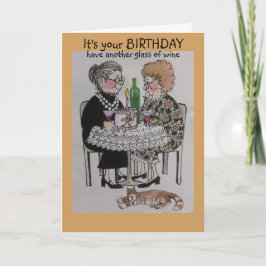 Cartão Another glass of wine, whimsical birthday card
