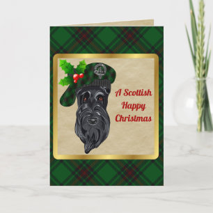 Cartão Anstruther Crachá & Tartan Personalizado Xmas