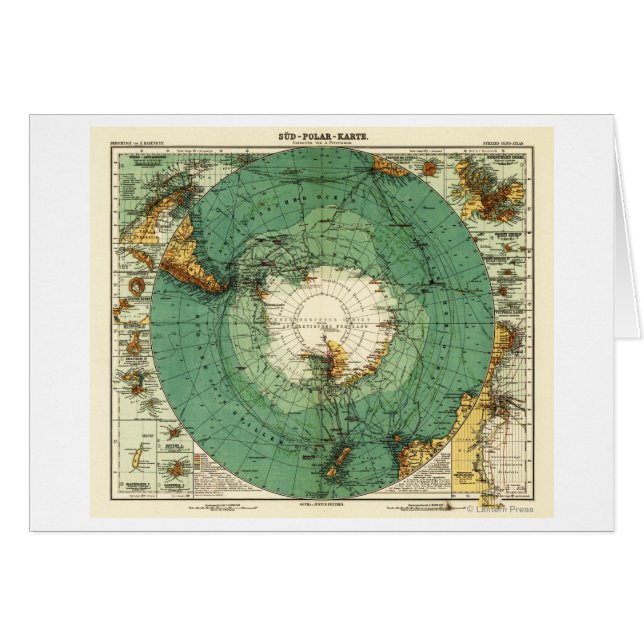 Cartão AntárticaPanorâmica MapAntártica (Frente Horizontal)