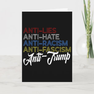 Cartão Anti Mentiras Anti Ódio Anti Racismo Anti Fascismo