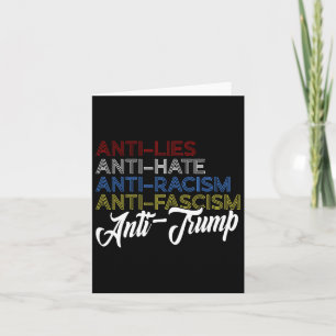 Cartão Anti-Ódio Anti-Racismo Anti-Fascismo Anti-Mentiria
