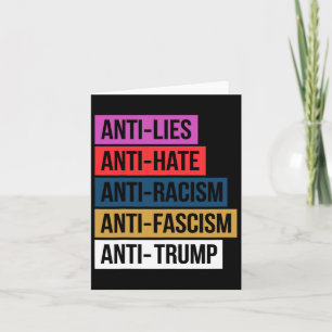Cartão Anti-Ódio Mentira Racismo Fascismo Resiste Trump P