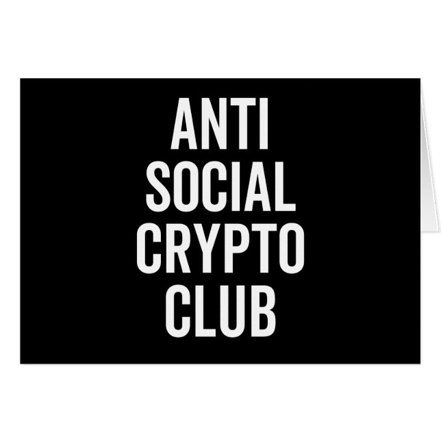 Cartão Anti Social Crypto Club (Frente Horizontal)