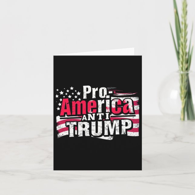 Cartão Anti-trump Pro-américa - American Flag Resiste (Frente)