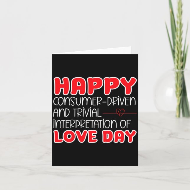 Cartão Anti Valentines Day Anti Love Valentine Hate Sing  (Frente)