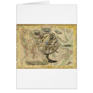 Cartão Antiga América Britânica Explora o Mapa de Bens Po